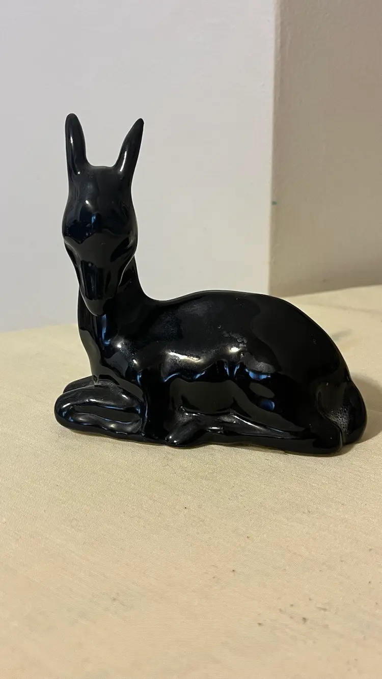Vintage Black Glaze Deer. Rare. Made In Scotland