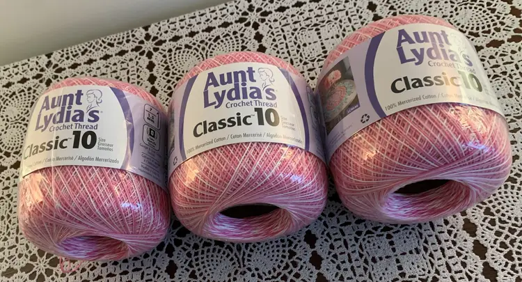 3 Pkgs Aunt Lydias Cotton Crochet Thread Shaded Pinks 0015 Brand New 300 Yards