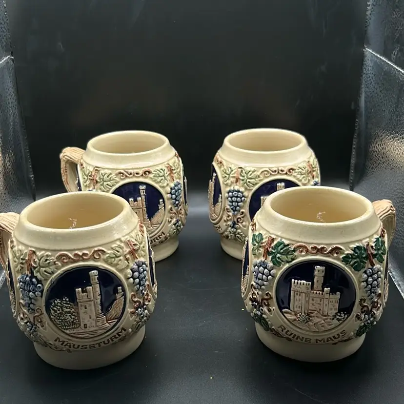 Vintage German stoneware Stein set of four