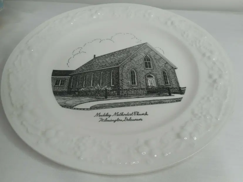 Commemorative Souvenir Plate Madeley Methodist Church Delaware Homer Laughlin