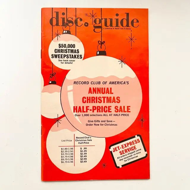 Disc Guide Record Club of America Music Catalog Vintage 1960s