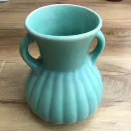 Red Wing Pottery Rumrill Vase With Handles Teal 320 Mid Century Modern VTG Decor