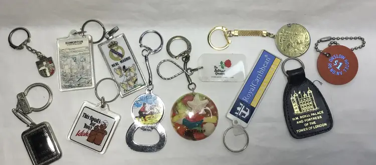 Travel key rings, lot of 12, international, U.S. Canada