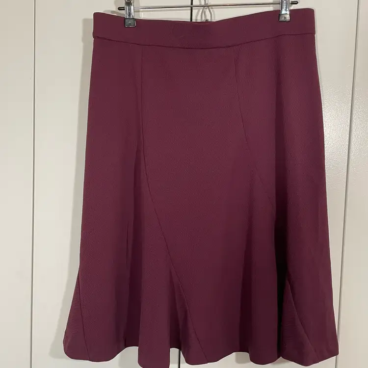 Covington Women's Swing Flare Skirt Size Medium Petite Purple Plum Stretch