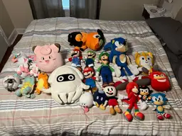 Video Game Plush Pokémon, Sonic, And Super Mario