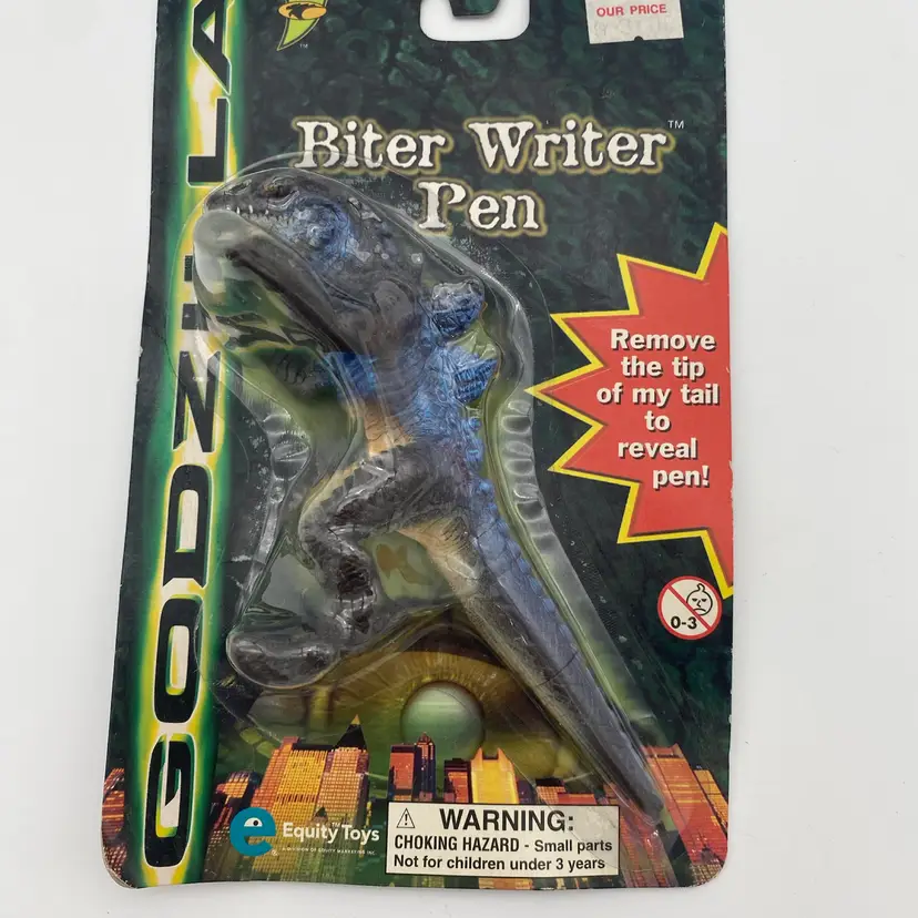 Godzilla Biter Writer Pen - New Old Stock 1998 Equity Toys