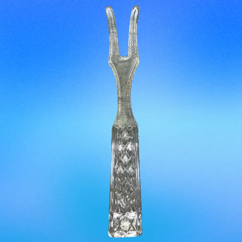 Anchor Hocking WEXFORD Glass Salad Serving Fork Vintage