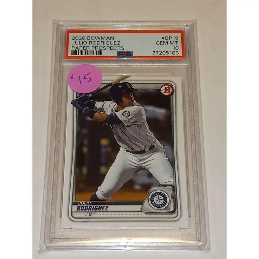Julio Rodriguez 2020 Bowman Paper Prospects #BP-19 PSA GEM MT 10 Mariners
