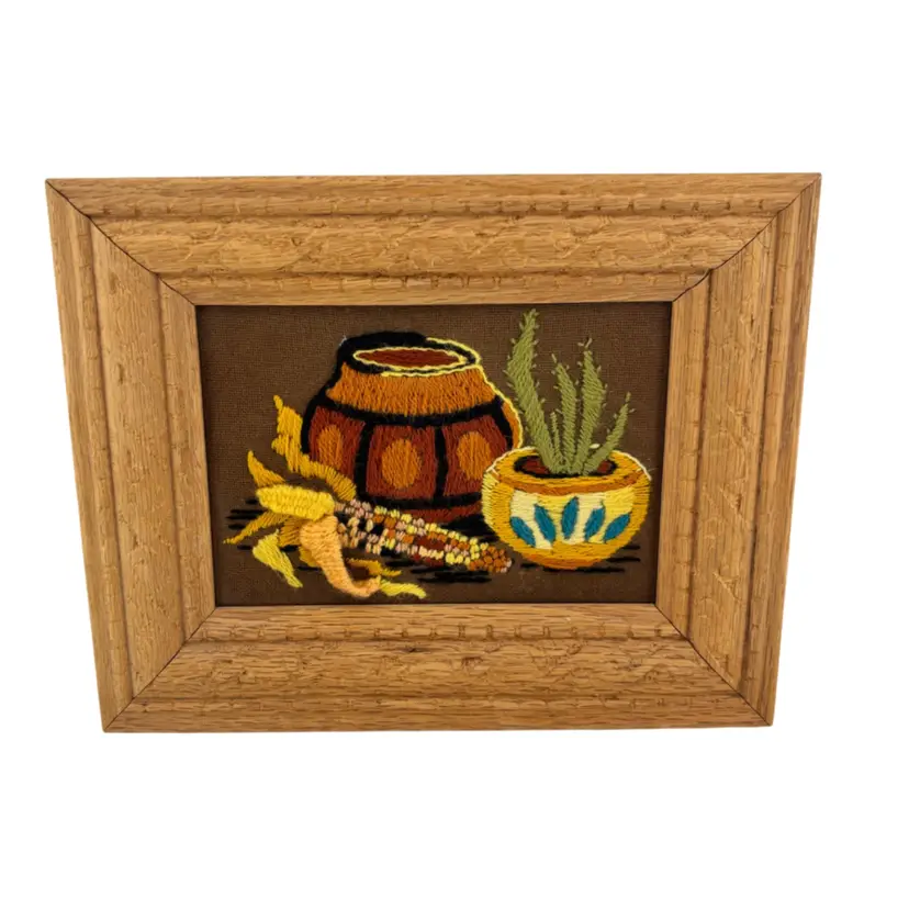 Southwest 3D Embroidered Framed Artwork