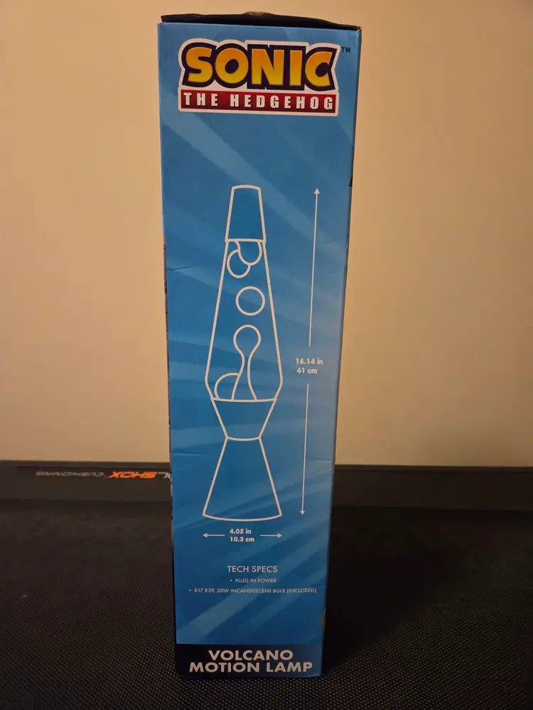 Sonic The Hedgehog 16" Motion Lava Lamp, Red Lava With Blue Liquid