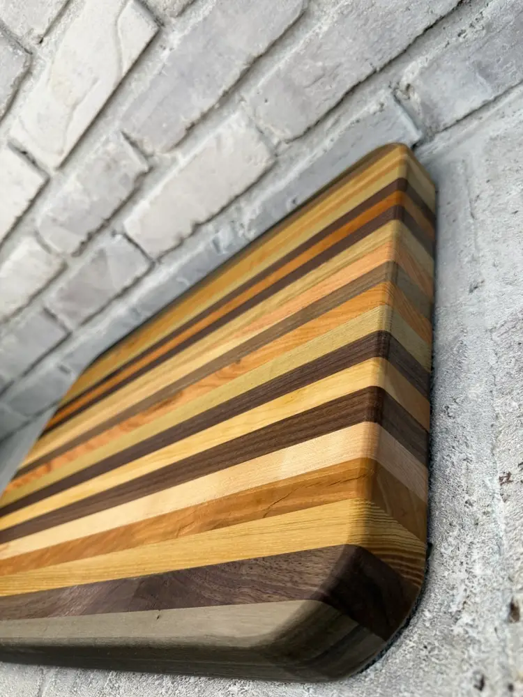 Handmade Hardwood Cutting Board – Walnut, Maple, Cherry, Ash, Honey Locust, Oak & Rainbow Poplar | Food Safe Finish | Made in Indiana