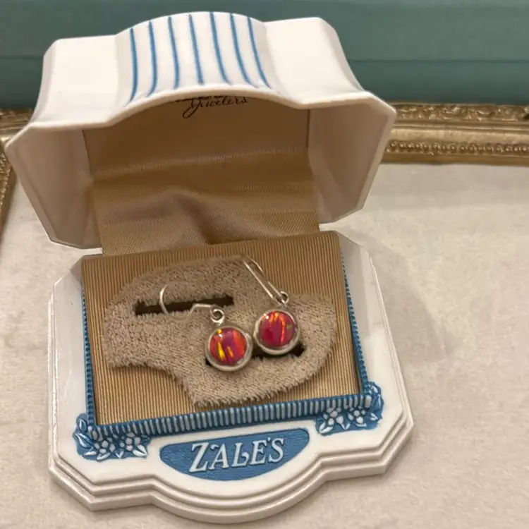 Sterling Pink Fire Opal Earrings