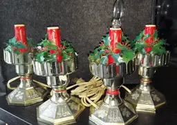 Set of 4 VTG 1950’s Beacon Electric Christmas Lanterns Works!