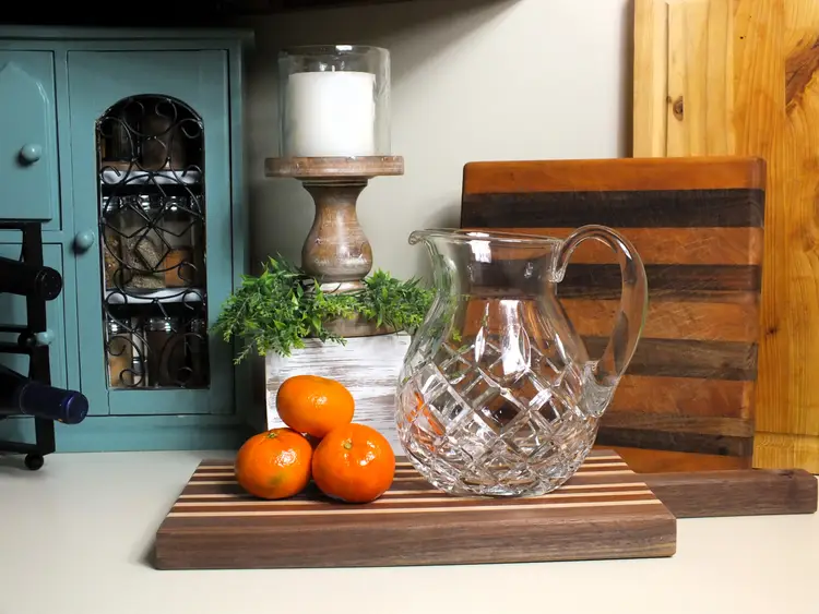 Vintage Crystal Cross-Hatch Glass Pitcher