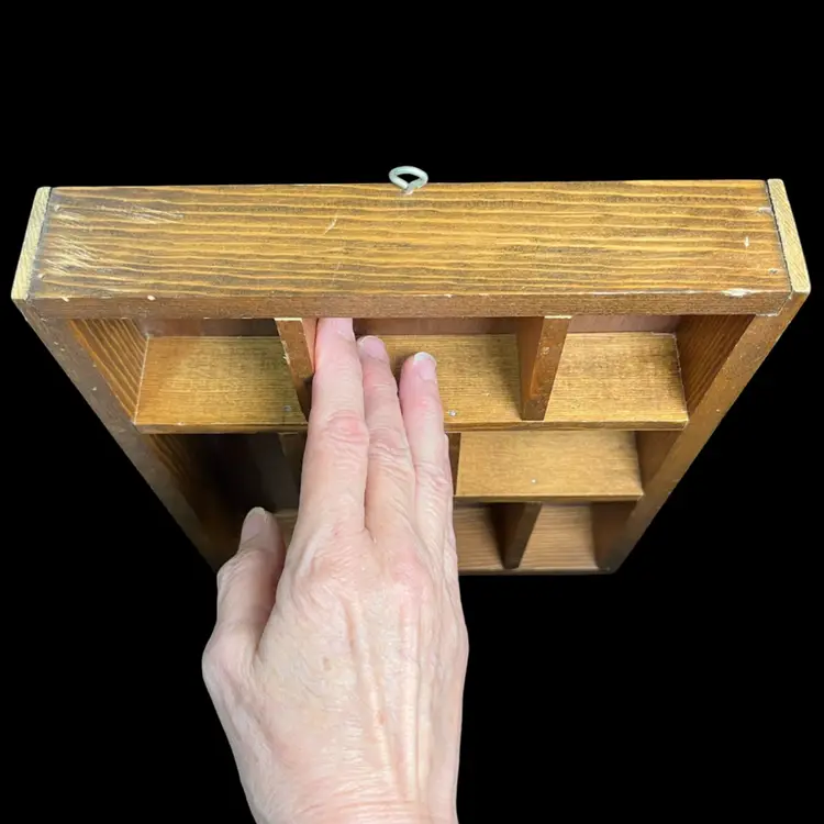 Wooden Cottage Core, Farmhouse, Miniatures Wooden Display-Shelf-w/ Compartments