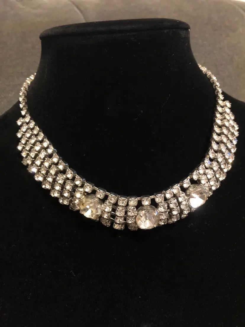 Vintage Rhinestone Sparkling Choker Necklace