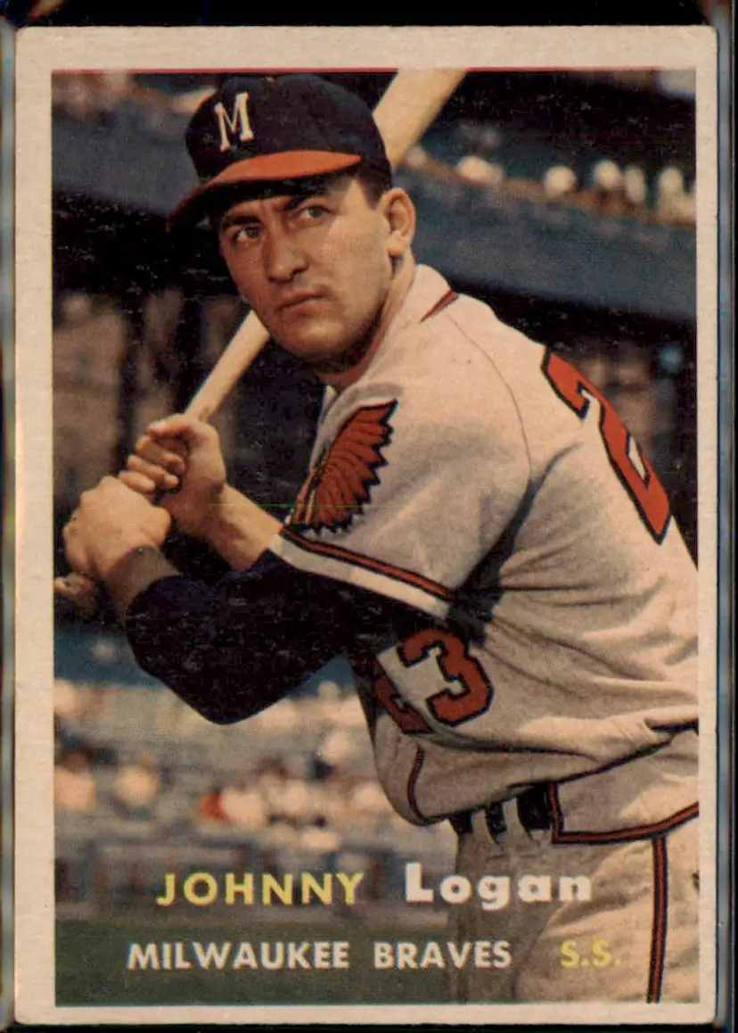 1957 Topps #4 Johnny Logan - ( pk1 ) - Milwaukee Braves