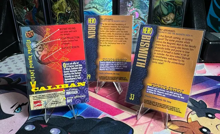 1996 DC Comics & Marvel Characters Amalgam 3 Card Lot Featuring Caliban, Iron, And Bismuth