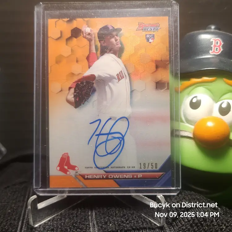 2016 Bowman's Best Auto Orange - Henry Owens Boston Red Sox  19/50