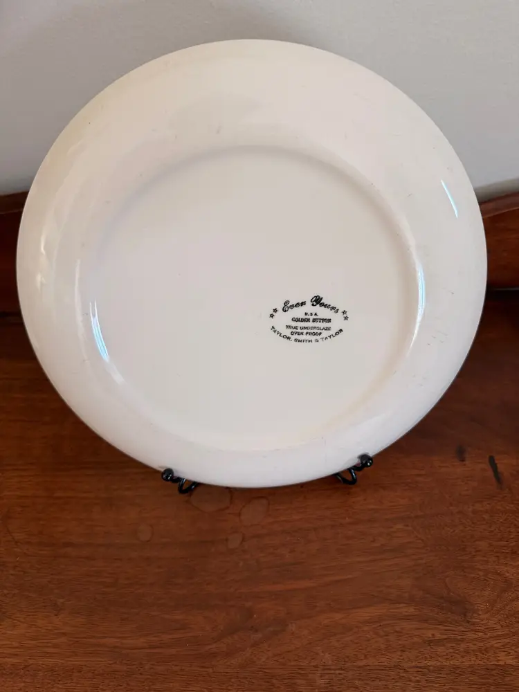 Vintage Taylor Smith & Taylor Golden Button Dinner Plate – 10 Inch Ever Yours Pattern – Yellow Floral Mid Century Plate – Replacement Dish