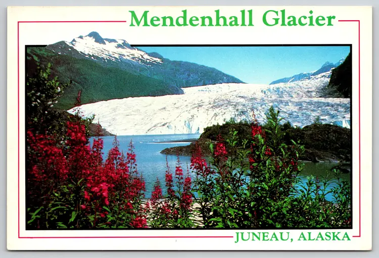 Postcard Mendenhall Glacier near Juneau Alaska Geomorphology