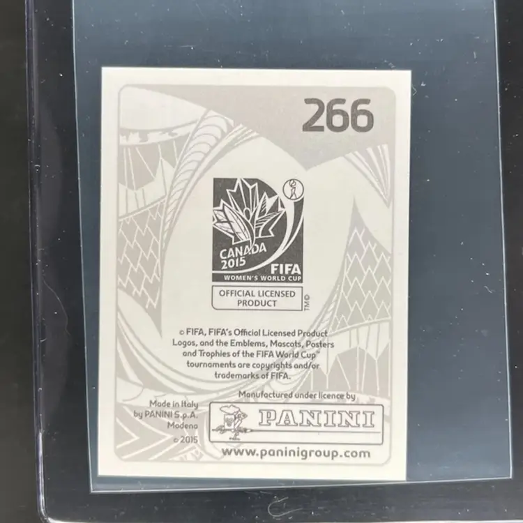 Alex Morgan 2015 Panini Women’s World Cup Sticker USA Soccer Card