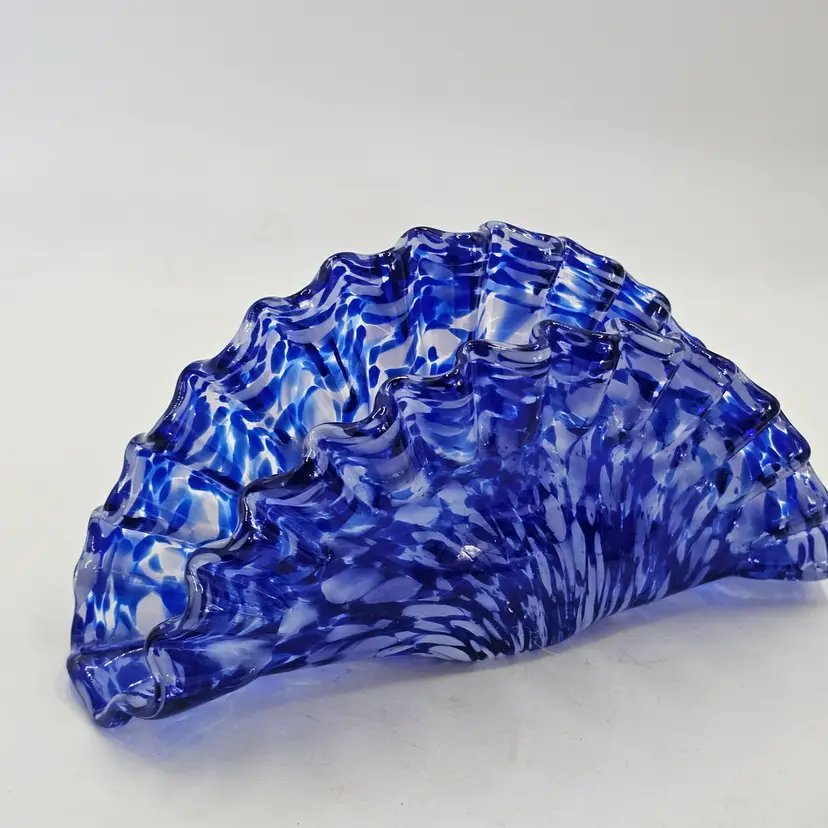 Studio Art Glass napkin letter holder blue