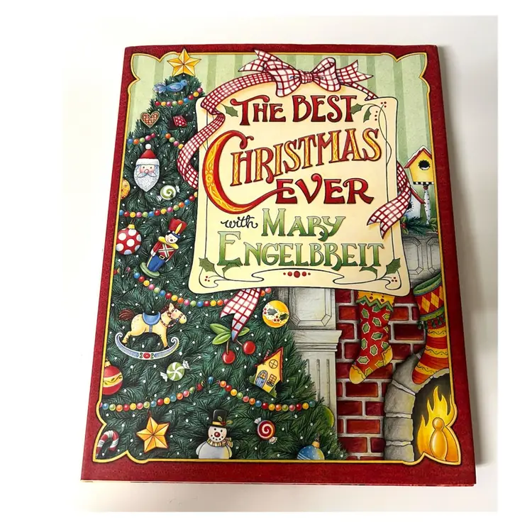 'The Best Christmas Ever with Mary Engelbreit' Festive Holidays Decor Illustration Hardcover Book 2003