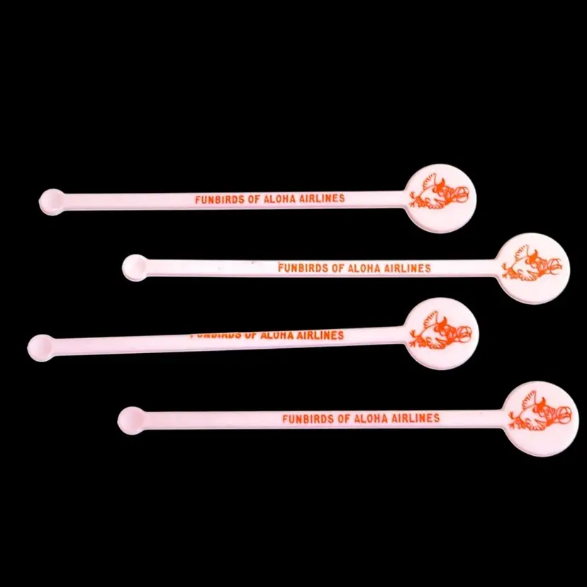 Vintage Swizzle Sticks Fun Birds Of Aloha Airlines