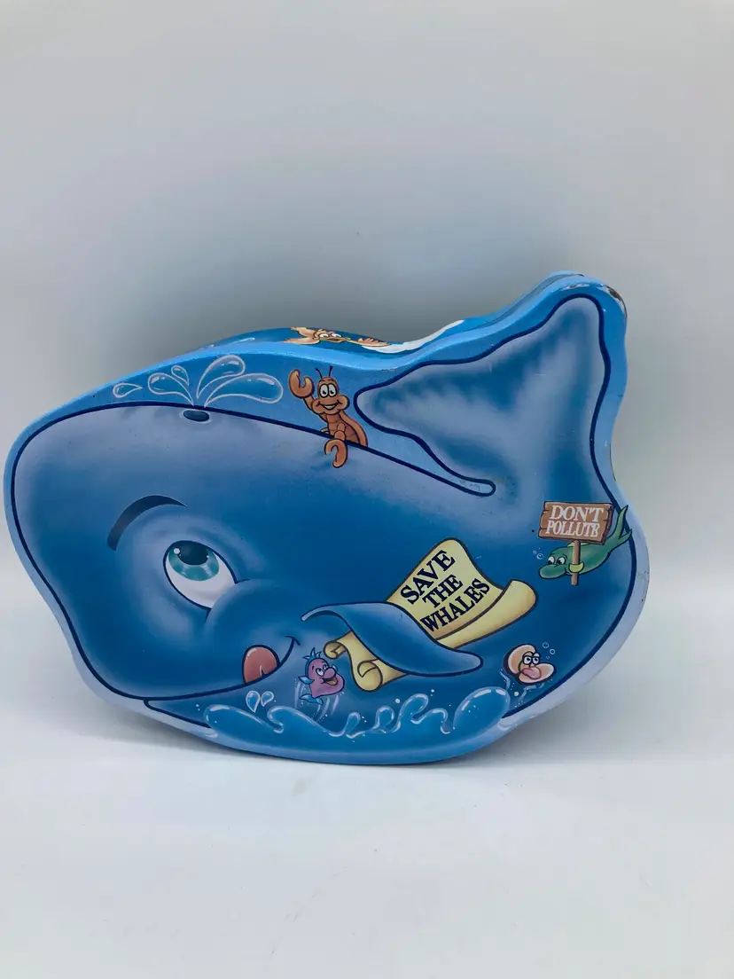 Blue Whale Shaped 'Save the Whales' Tin
