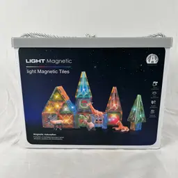 Magnetic Tiles Building Blocks STEM Toy Animals Light-Up Sensory Educational Box