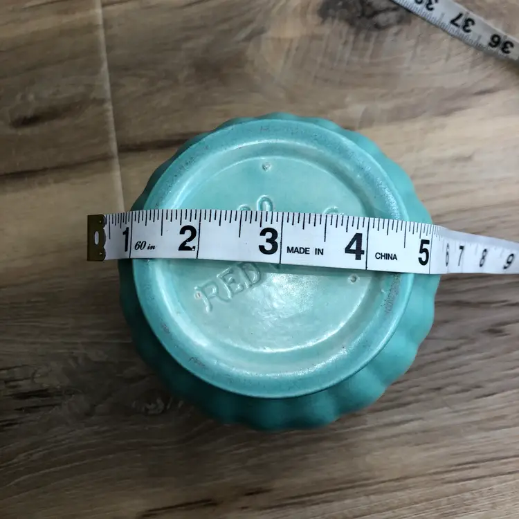 Red Wing Pottery Rumrill Vase With Handles Teal 320 Mid Century Modern VTG Decor