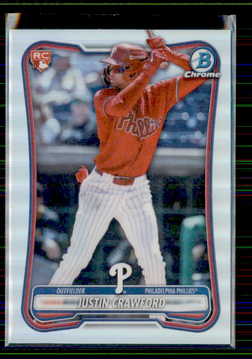 Justin Crawford 2026 Bowman Chrome #54 Red RC Logo - Philadelphia Phillies - (130-17)