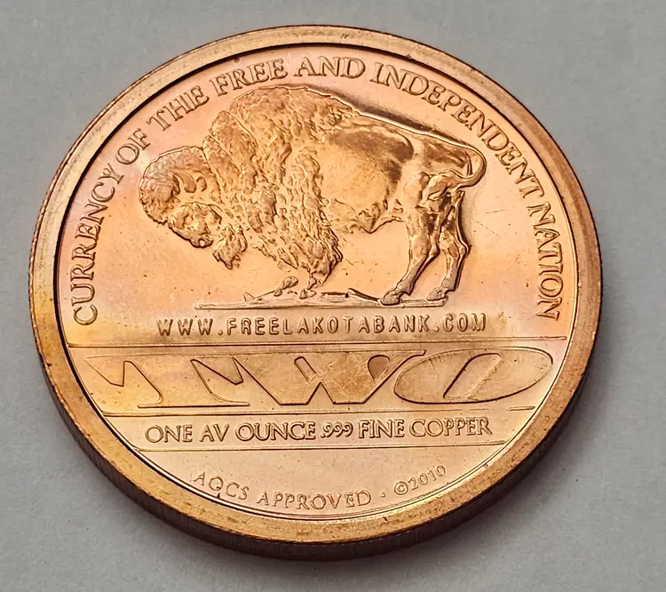 Lakota Sioux - Crazy Horse - 2010 - 1oz .999 BU copper round