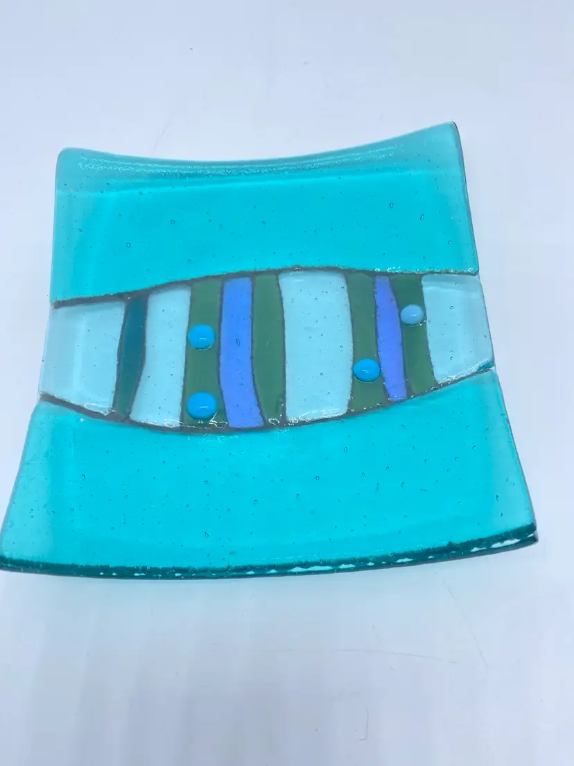 Fused Art Glass Trinket/soap Dish