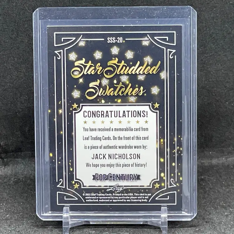 Jack Nicholson Leaf Pop Century Star Studded Swatches Card