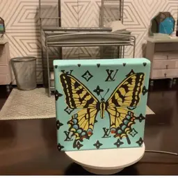 LV Butterfly Painting Blue
