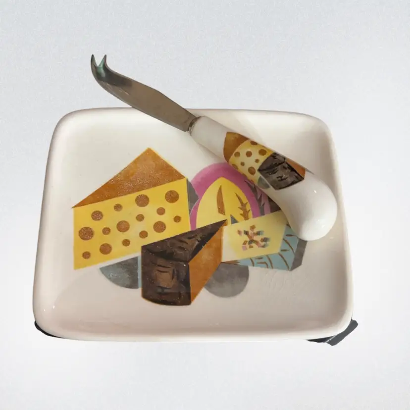 Japan Tiny Cheese Plate With Knife