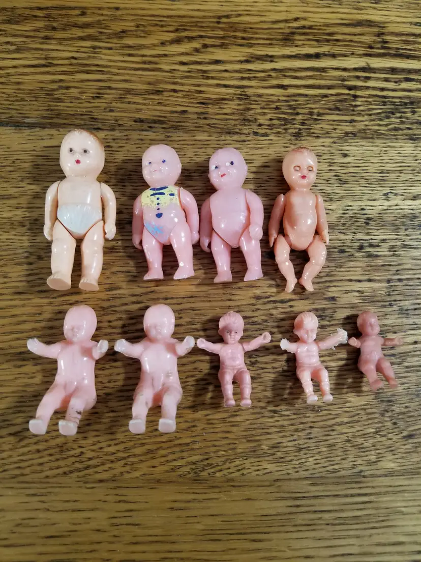 Vintage Dollhouse Baby Dolls Lot #12– Renwal, Best, Italy & Unmarked – Mid-Century Plastic