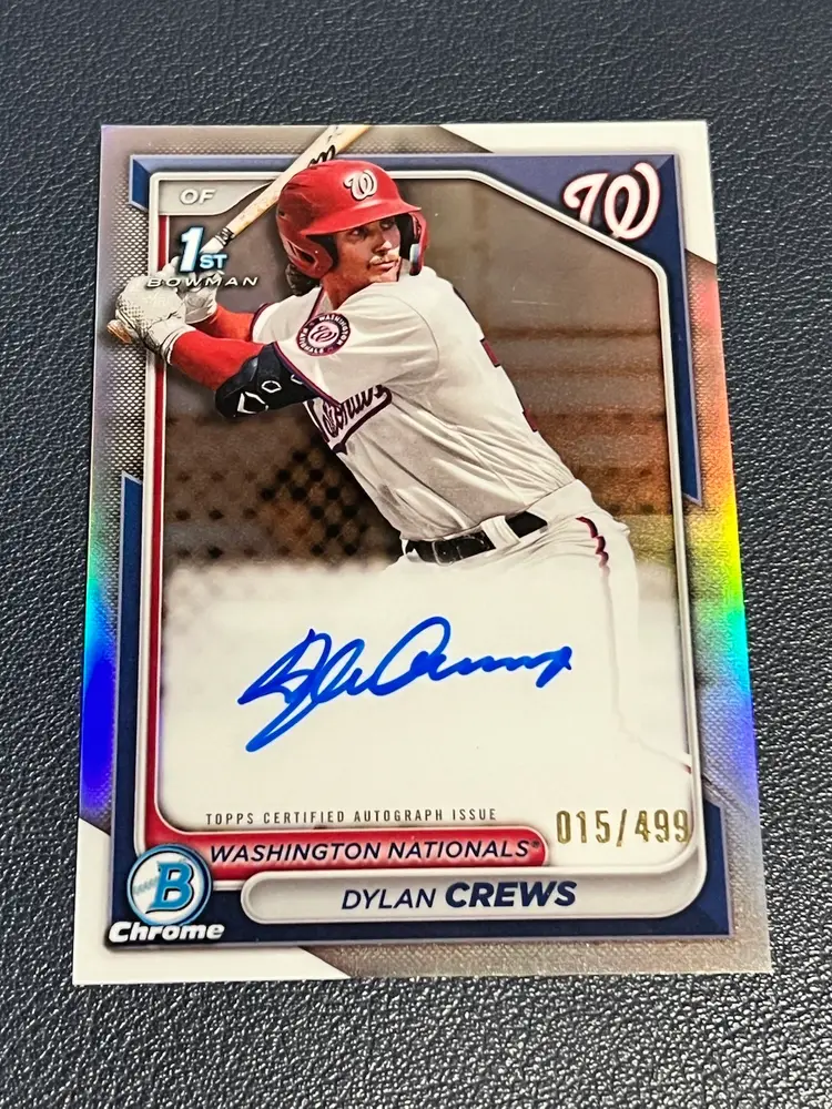 2024 Bowman Chrome Dylan Crews /499 Auto Washington Nationals