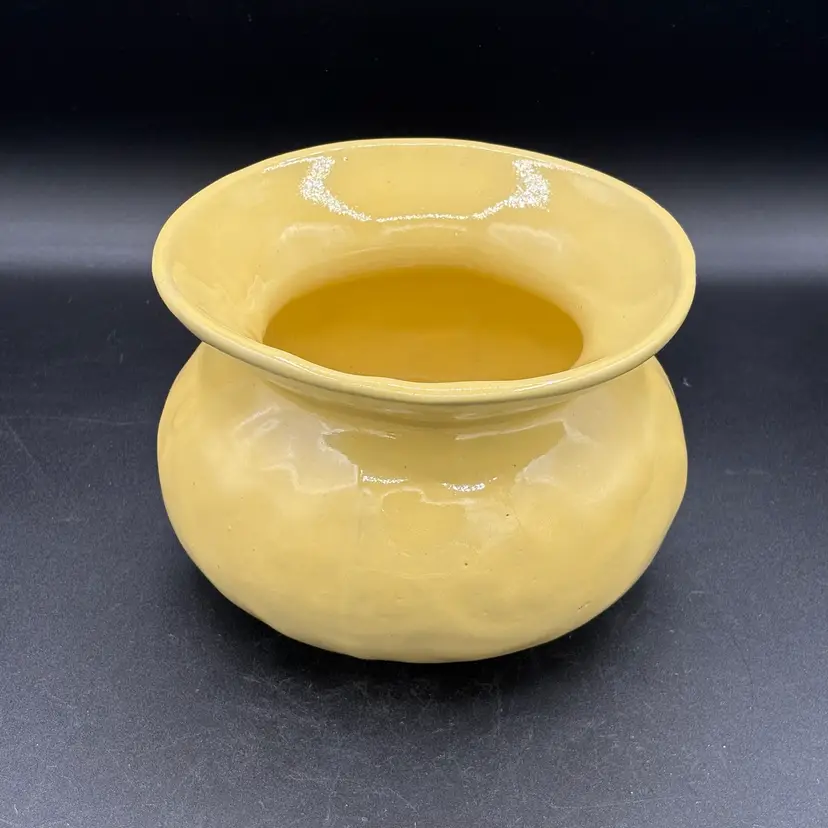 Vintage planter - yellow spittoon