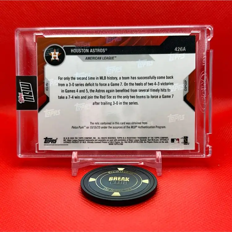 2020 Topps NOW Houston Astros ALCS Ball Relic Red Parallel #07/10
