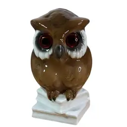 Gerold Porzellan Western Germany Porcelain Owl Figurine Standing On Books 5.75” x 3”