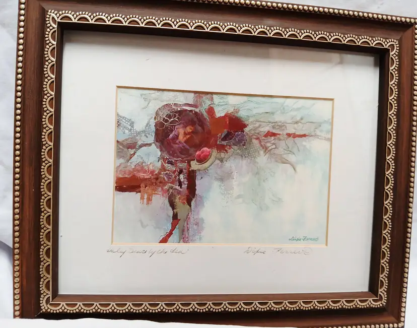 Framed Abstract Watercolor Art by Dixie Ferrer