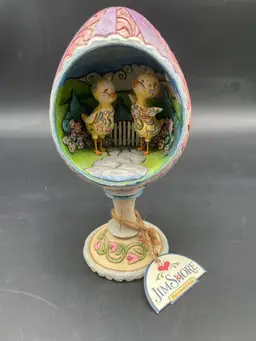 Jim Shore Heartwood Creek “Hatched Just In Time For Spring” Easter Egg Diorama