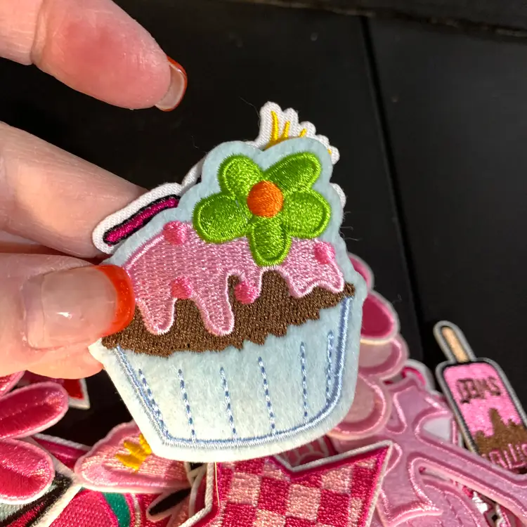 45-Pink Girly Embroidered Patches