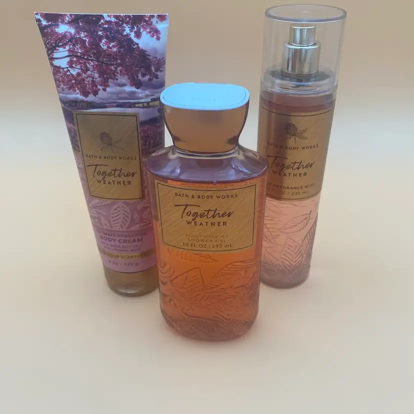Bath & Body Works Together Weather Body Cream, Fragrance Mist & Shower Gel Trio