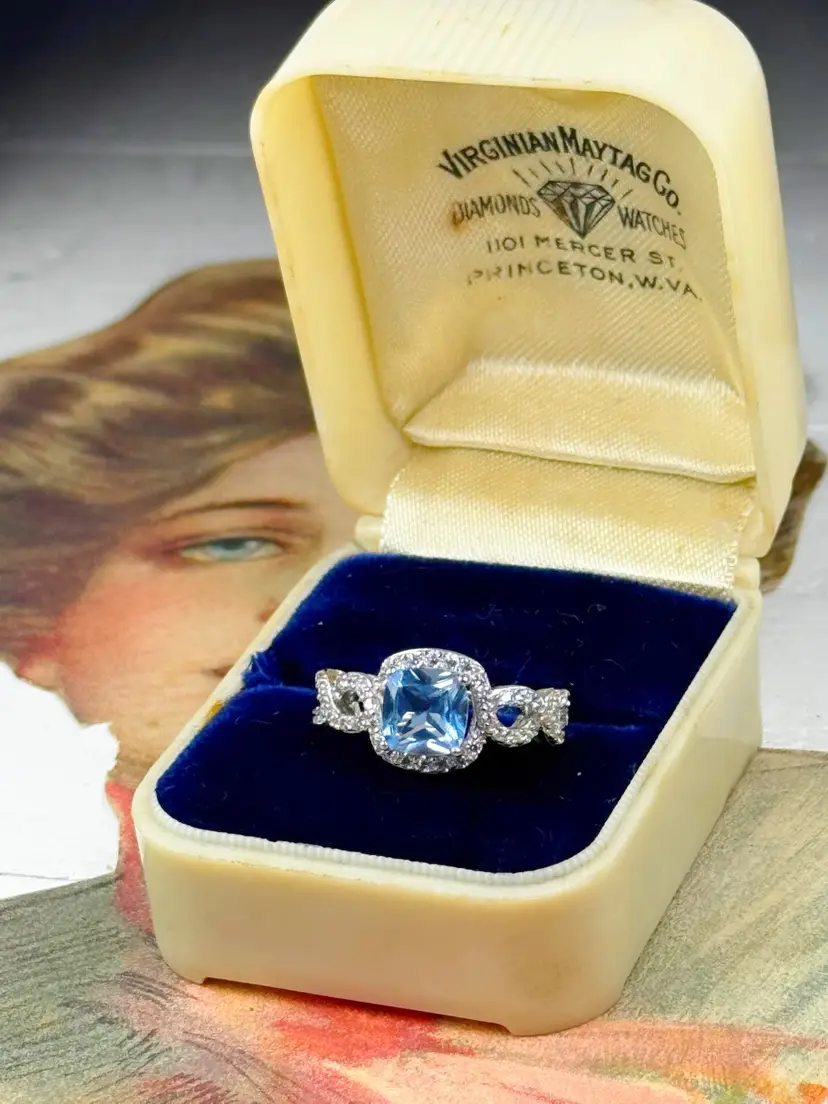 Sterling Silver Blue Topaz Ring Size 7