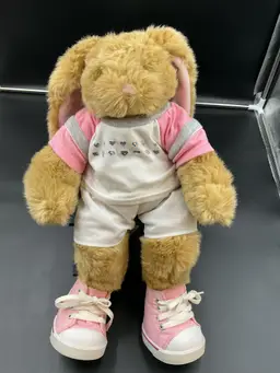1997 Build A Bear Bunny, retired and fully dressed. Those shoes!!  18 inches tall.