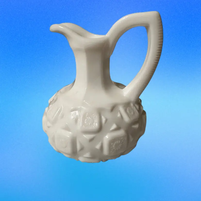 Vintage Westmoreland "Old Quilt" pattern milk glass cruet